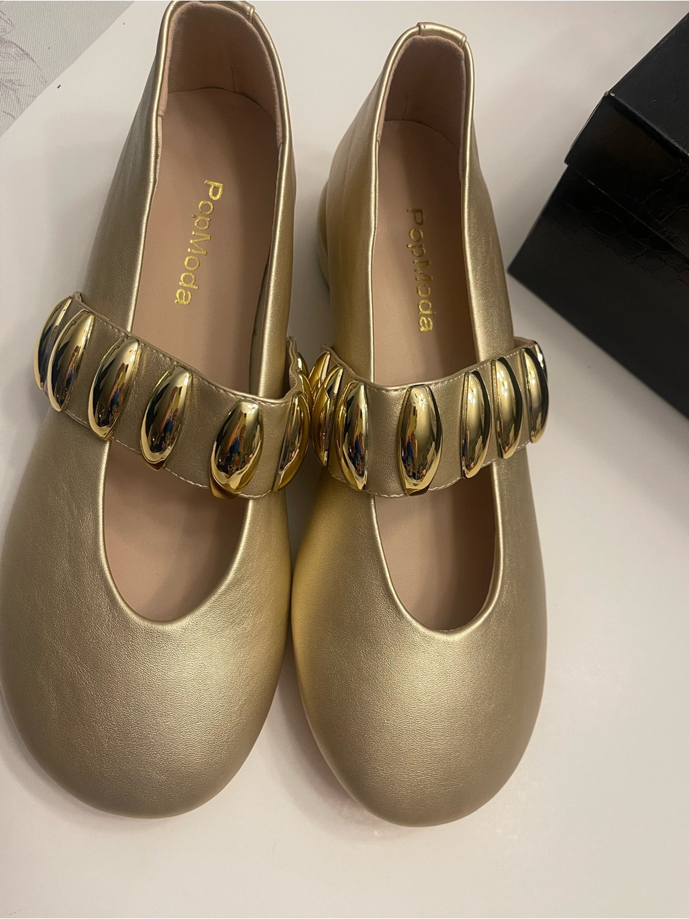 Gold Chain Mary Jane Flats - Picture 3 of 8